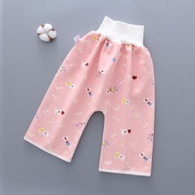 Baby leak-proof bed wetting skirt (Option: Pink bear-Pants-M)