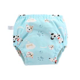 Washable Pocket Pants Diaper Pants Baby Toilet Child (Option: Blue puppy-90)