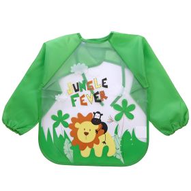 Children's Gown Long Sleeve Kids Waterproof Meal Baby Apron Painting Clothes Bib Protective Clothing (Option: No 11 Green Lion)