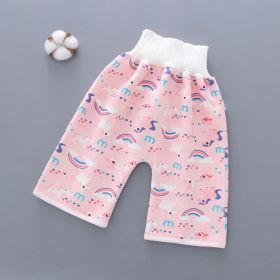 Baby leak-proof bed wetting skirt (Option: Rainbow horse-Pants-L)