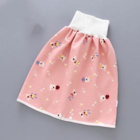 Baby leak-proof bed wetting skirt (Option: Pink bear-Skirt-L)