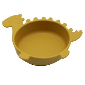 Children's Anti Fall Suction Cup Silicone Bowl (Option: Ginger-Tyrannosaurus Rex)