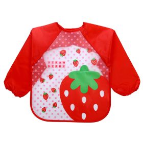 Children's Gown Long Sleeve Kids Waterproof Meal Baby Apron Painting Clothes Bib Protective Clothing (Option: No15 Red Big Strawberry)