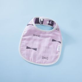 Summer Thin Pure Cotton Concealed Button 6-layer U-shaped Baby Gauze Bib (Option: 2style)