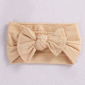 Baby Hair Accessories Elastic Head Bandwidth Edge Nylon Bow Headband For Children (Option: D)