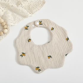 Baby 6-layer Cotton Gauze Petal Bib (Option: Lemon)