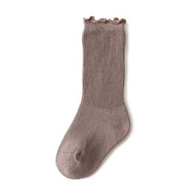 Spring And Autumn Thin Section Months Newborn Baby Socks In Autumn And Winter (Option: Curry-S)