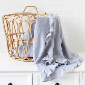 Baby Blanket Ver Ruffle Newborn (Option: Blue-120X120cm)