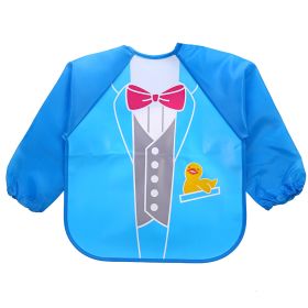 Children's Gown Long Sleeve Kids Waterproof Meal Baby Apron Painting Clothes Bib Protective Clothing (Option: No10 Blue Small Suit)