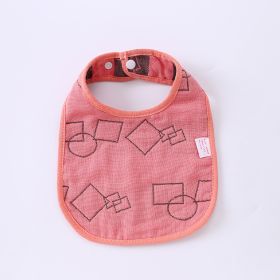 Summer Thin Pure Cotton Concealed Button 6-layer U-shaped Baby Gauze Bib (Option: 14style)