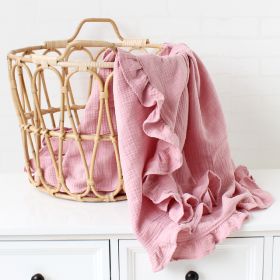 Baby Blanket Ver Ruffle Newborn (Option: Mauve-120X120cm)