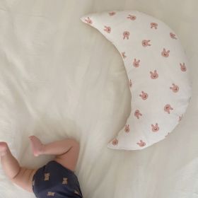 Simple Printed Cartoon Baby Sleeping Crescent Pillow (Option: Rabbit head)