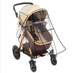 Baby Carriage EVA Transparent Windshield (Option: Transparent-Two Zip RainCover)