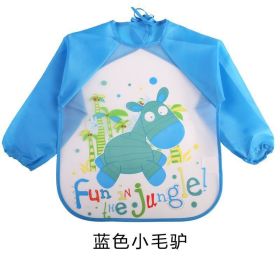 Children's Gown Long Sleeve Kids Waterproof Meal Baby Apron Painting Clothes Bib Protective Clothing (Option: No14 Blue Little Donkey)