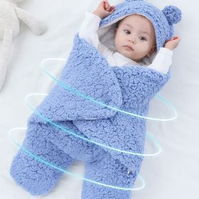 Babies With Big Baby Swaddling Clothes Can Prevent Startle (Option: Blue-80x80cm)