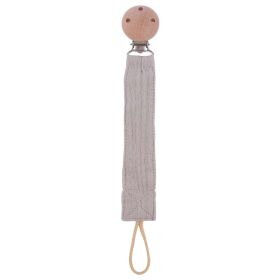 Products Beech Pacifier Clip To Soothe Baby Cotton And Hemp (Color: Light Grey)