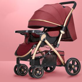 Baby Strollers Are Light And Easy To Fold (Option: Upgraded Wine red)