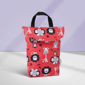 Multifunctional Baby Diaper Storage Bag (Option: Red Zoo)