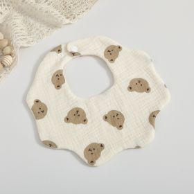 Baby 6-layer Cotton Gauze Petal Bib (Option: Cute Bear Head)