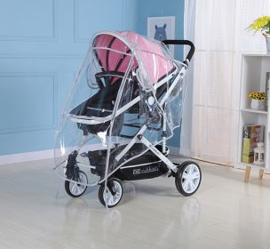 Baby Carriage EVA Transparent Windshield (Option: Transparent-Zip RainCover)