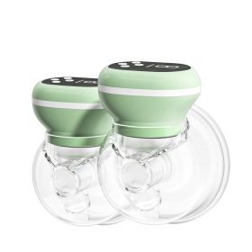 Wearable Electric Breast Pump Silent Milk Collection Free Hand Invisible (Option: Green two packs)