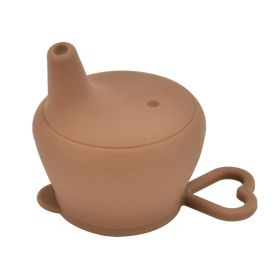 Baby Silicone Cup Lid Splash-proof Cover Feeding Cup Lid Is Free Of BPA (Color: Coffee)