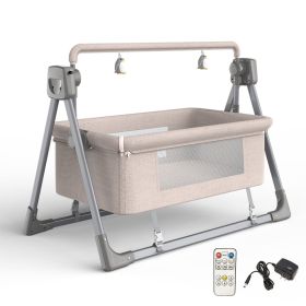 Infant Multi-function Intelligent Electric Cradle (Option: Khaki-US)