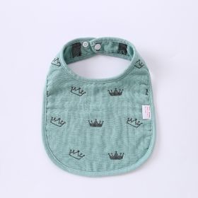 Summer Thin Pure Cotton Concealed Button 6-layer U-shaped Baby Gauze Bib (Option: 3style)