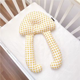 Baby Soothing Pillow Set Pillow Soothing Sleep (Option: Yellow lattice-60X40CM)