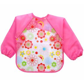 Children's Gown Long Sleeve Kids Waterproof Meal Baby Apron Painting Clothes Bib Protective Clothing (Option: No 12 Red Little Flower)