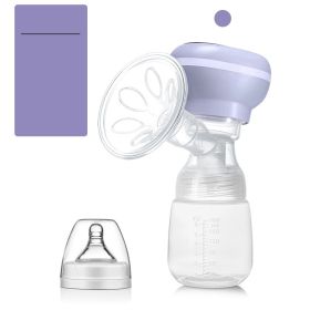 Electric Breast Pump Milk Fully Automatic Portable Mute All-in-one (Option: Smoked clothes purple Chinese)