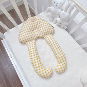 Baby Soothing Pillow Set Pillow Soothing Sleep (Option: Yellow plaid-60X40CM)