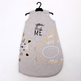 Pure Thin Cotton Newborn Baby Sleeping Bag Autumn And Winter (Option: Greycat-70cm)