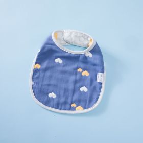 Summer Thin Pure Cotton Concealed Button 6-layer U-shaped Baby Gauze Bib (Option: 12style)